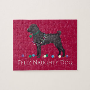 Chinese Shar Pei Feliz Naughty Dog Christmas Desgn Puzzle