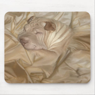 Chinese Shar Pei getarnt in den Falten Mousepad