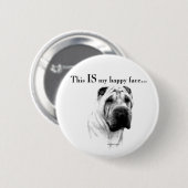Chinese Shar Pei Happy Face Button (Vorne & Hinten)