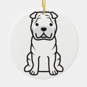 Chinese Shar-Pei HundeCartoon Keramikornament