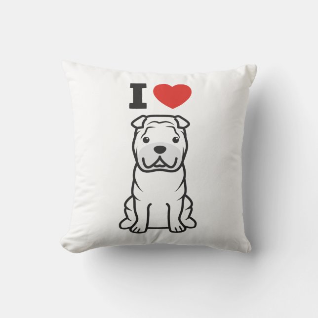 Chinese Shar-Pei HundeCartoon Kissen (Vorderseite)