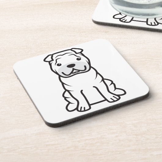 Chinese Shar-Pei HundeCartoon Untersetzer (Linke Seite)