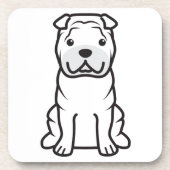 Chinese Shar-Pei HundeCartoon Untersetzer (Vorderseite)