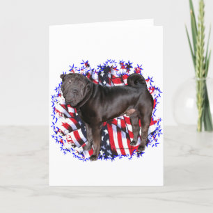 Chinese Shar-Pei Patriot Karte