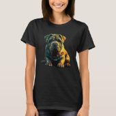 Chinese Shar Pei Puppy Dog Pop Art T-Shirt (Vorderseite)
