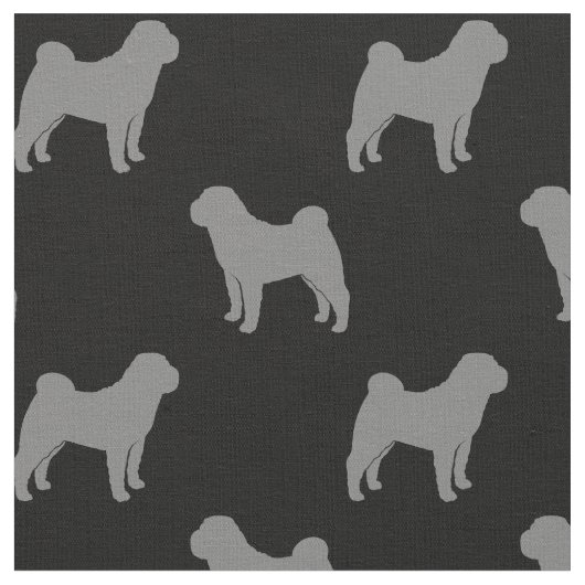 Chinese Shar-Pei Silhouette-Muster Stoff (Nahaufnahme)