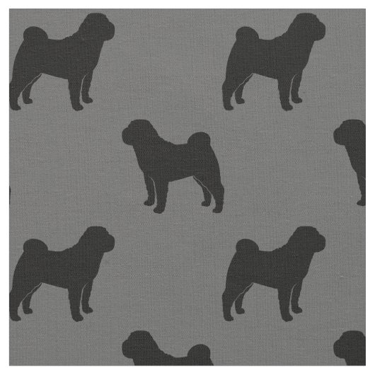 Chinese Shar-Pei Silhouette-Muster Stoff (Nahaufnahme)