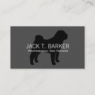 Chinese Shar-Pei Silhouette-Schwarzes auf Grau Visitenkarte
