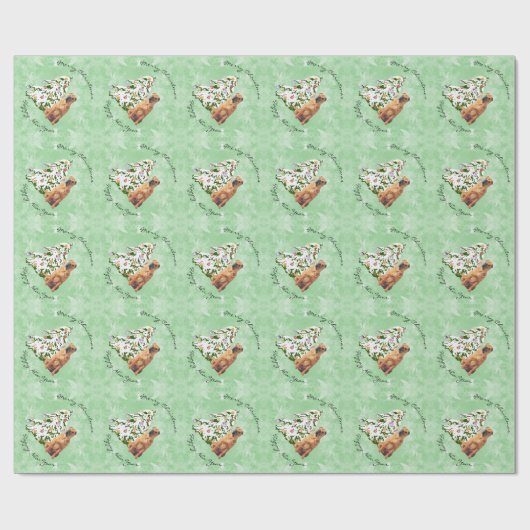 Chinese Shar-Pei und Weihnachtsbaum Geschenkpapier (Flach)