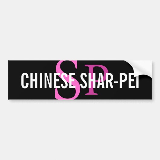 Chinese Shar-Pei Zucht-Monogramm Autoaufkleber (Vorne)