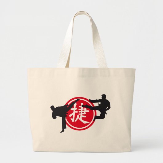 chinese sign and karate fighter jumbo stoffbeutel (Vorne)