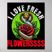 Chinese Snake Lunar New Year 2025 I Love Fresh Flo Poster (Vorne)