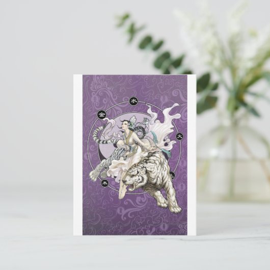 Chinese Spirit of the Tiger w Chinese Elemental Postkarte (Stehend Vorderseite)