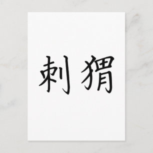 Chinese Symbol for hedgehog Postkarte