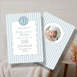 Chinese Traditional Baby 100 Days 百日 Invitation Einladung