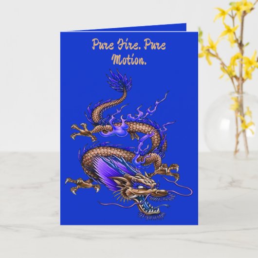 Chinese Treasure Dragon Mythical Creature Karte (Gelbe Blume)