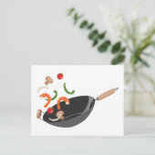 Chinese Wok Postkarte (Stehend Vorderseite)