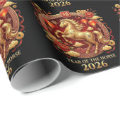 Chinese Year of Horse 2026 Celebrations Geschenkpapier (Rolleneckpunkt)