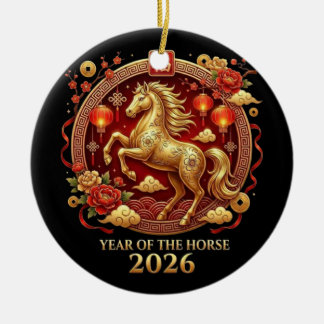 Chinese Year of Horse 2026 Celebrations Keramik Ornament