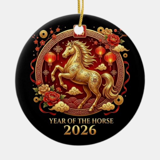 Chinese Year of Horse 2026 Celebrations Keramik Ornament (Vorne)