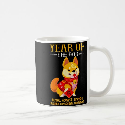 Chinese Year Of The Dog Zodiac Sign Happy Lunar Ne Kaffeetasse (Rechts)