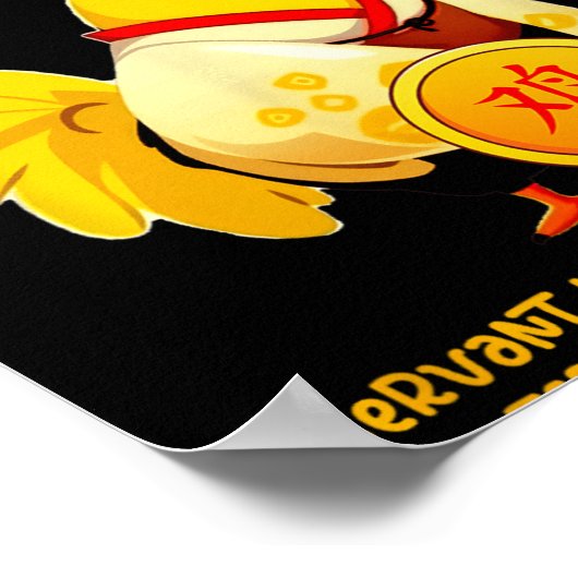 Chinese Year Of The Rooster Zodiac Sign Happy Luna Poster (Ecke)