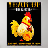 Chinese Year Of The Rooster Zodiac Sign Happy Luna Poster (Vorne)