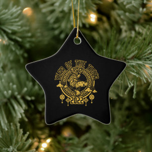 Chinese Year of the Tiger 2022 Silhouette Keramik Ornament