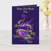 Chinese Yellow Wise Dragon Mythical Creature  Karte (Gelbe Blume)