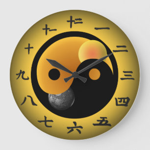 Chinese Yin Yang Clock Große Wanduhr