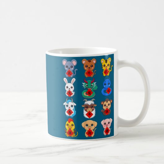Chinese Zodiac Animal Signs Lunar New Year Kaffeetasse (Rechts)