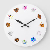 Chinese Zodiac Animals Große Wanduhr (Vorderseite)