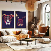 Chinese Zodiac Dog Wall Print | Rustic Farmhouse Leinwanddruck