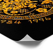 Chinese Zodiac New Year Of The Rat Sign Poster (Ecke)