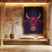 Chinese Zodiac Ox Wall Art Print Japandi Decor Leinwanddruck