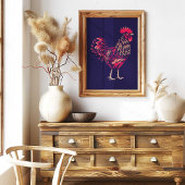 Chinese Zodiac Rooster Wall Art Print | Japandi Leinwanddruck