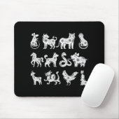 Chinese Zodiac Signs Lunar Chinese New Year Mousepad (Mit Mouse)