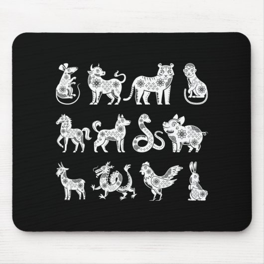 Chinese Zodiac Signs Lunar Chinese New Year Mousepad (Vorne)