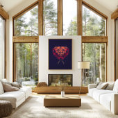 Chinese Zodiac Snake Wall Art Print Rustic Decor Leinwanddruck