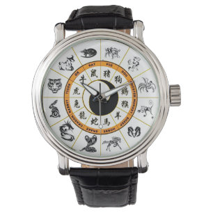 CHINESE ZODIAC WRIST WATCH ARMBANDUHR