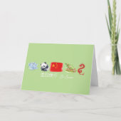 Chinesisch 生 快 乐 Karte, Happy Birthday Card auf Ch Karte (Vorderseite)