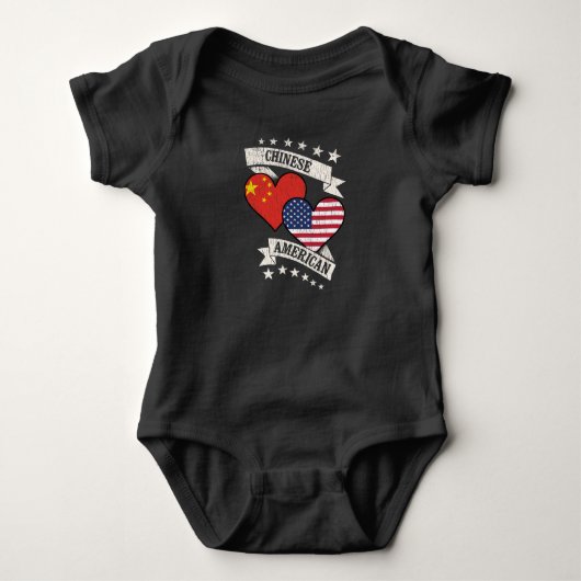 Chinesisch-Amerikanische Herzenflaggen China Ameri Baby Strampler (Vorderseite)