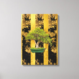 Chinesisch-Asiatische Bonsai Tree Stretched Canvas Leinwanddruck