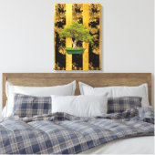 Chinesisch-Asiatische Bonsai Tree Stretched Canvas Leinwanddruck (Insitu (Schlafzimmer))