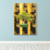 Chinesisch-Asiatische Bonsai Tree Stretched Canvas Leinwanddruck (Insitu (Holzboden))