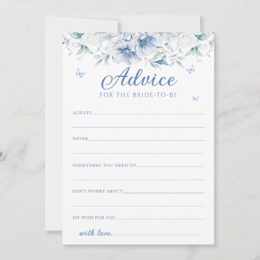 Chinesisch - Blaue und weiße Wünsche & Ratschläge Einladung (Vorderseite)