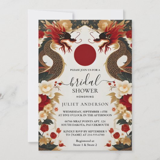 Chinesisch-Chinesisch, zweisprachiges Hei Bold-Bra Einladung (Vorderseite)