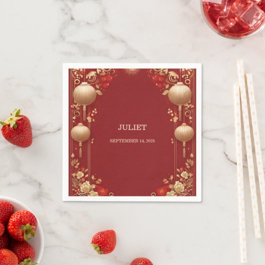 Chinesisch-Chinesisch-zweisprachiges Hei Bold-Brau Serviette (Beispiel)