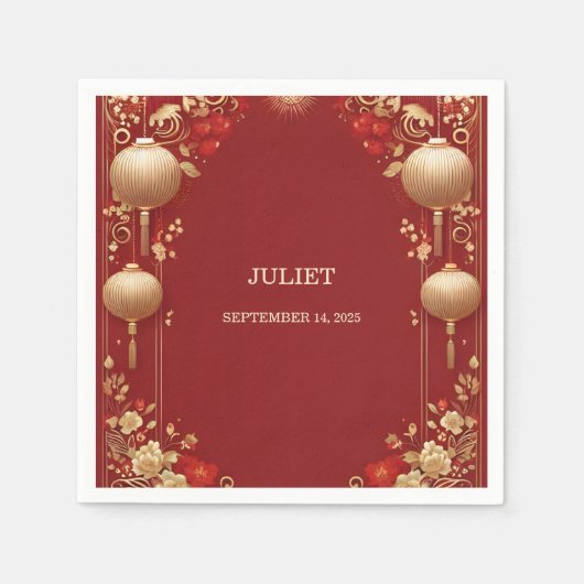 Chinesisch-Chinesisch-zweisprachiges Hei Bold-Brau Serviette (Vorderseite)