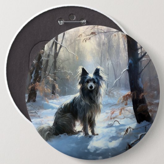 Chinesisch Created Let It Snow Weihnachten Button (Vorne & Hinten)